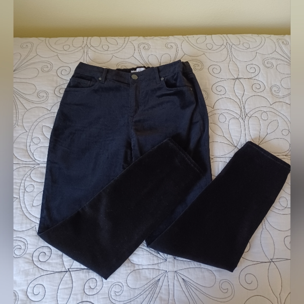 Black velvet pants